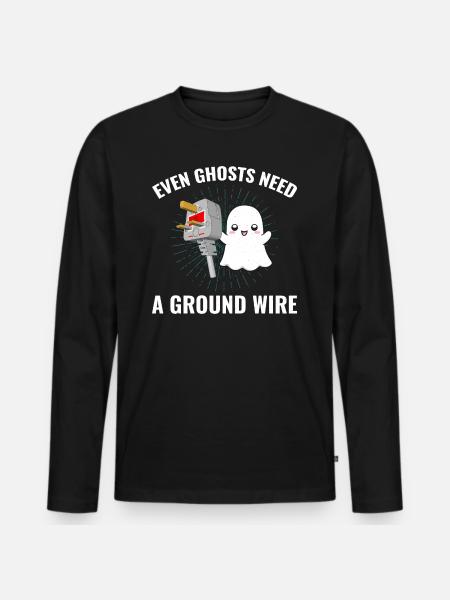 Elektriker Halloween Geist Erdungskabel Spaß - Männer Premium Bio Langarmshirt - Schwarz