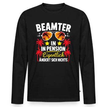 Pension Civil servant Retirement Civil servant Retirement - Men's Premium Organic Long Sleeve Shirt - black - Front - Nico (187cm)
