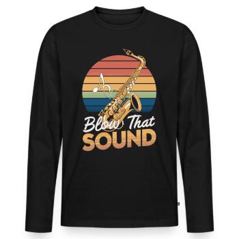 Saxophone Groove - T-shirt manches longues Premium bio Homme - noir - Devant - Nico (187cm)