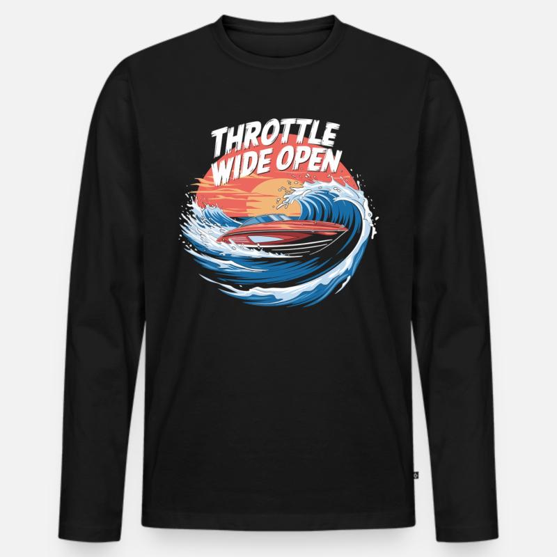 Speedboot Action Shirt - Männer Premium Bio Langarmshirt - Schwarz