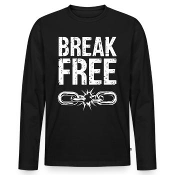Breaking Chains - Chemise Break Free - T-shirt manches longues Premium bio Homme - noir - Devant - Nico (187cm)