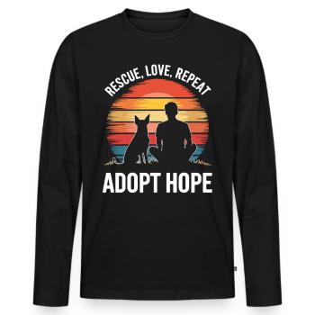 Dog Adoption Sunset - Men's Premium Organic Long Sleeve Shirt - black - Front - Nico (187cm)
