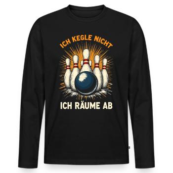 Kegeln Spruch Kegler Kegelclub Kegelverein - Männer Premium Bio Langarmshirt - Schwarz - Vorne - Nico (187cm)