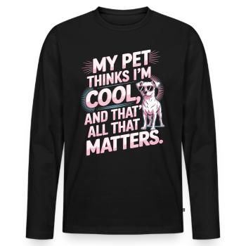 L’amour du chien avec style - T-shirt manches longues Premium bio Homme - noir - Devant - Nico (187cm)