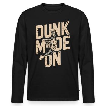 Mode dunk activé - T-shirt manches longues Premium bio Homme - noir - Devant - Nico (187cm)