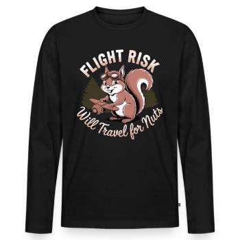 Eichhörnchen auf Mission - Männer Premium Bio Langarmshirt - Schwarz - Vorne - Nico (187cm)