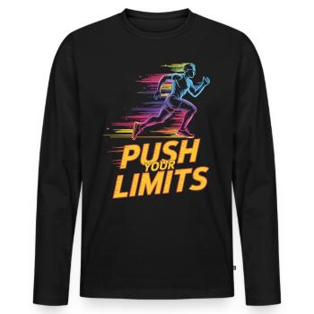 Motivation for runners and athletes - Men's Premium Organic Long Sleeve Shirt - black - Front - Nico (187cm)