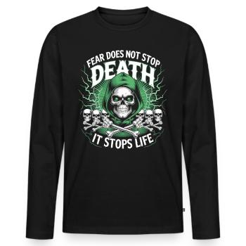 Sensenmann - Keine Angst vor dem Tod - Männer Premium Bio Langarmshirt - Schwarz - Vorne - Nico (187cm)