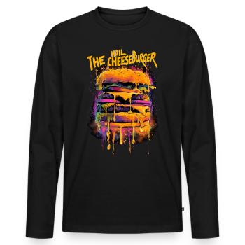 Trippy Hail the Cheeseburger Graffiti Street Style - T-shirt manches longues Premium bio Homme - noir - Devant - Nico (187cm)