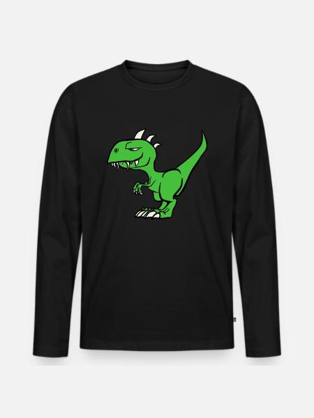 dinosaur - Men's Premium Organic Long Sleeve Shirt - black