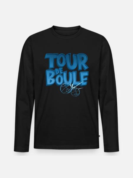 Tour de Boule Pétanque blue - Men's Premium Organic Long Sleeve Shirt - black