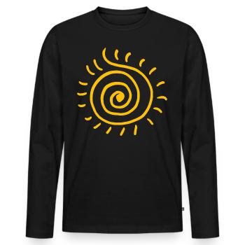 Soleil - T-shirt manches longues Premium bio Homme - noir - Devant - Nico (187cm)