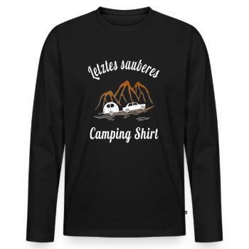Letztes Camping Wohnwagen Shirt - Männer Premium Bio Langarmshirt - Schwarz - Vorne - Nico (187cm)