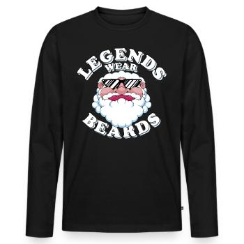 Legends wear beards - Men's Premium Organic Long Sleeve Shirt - black - Front - Nico (187cm)