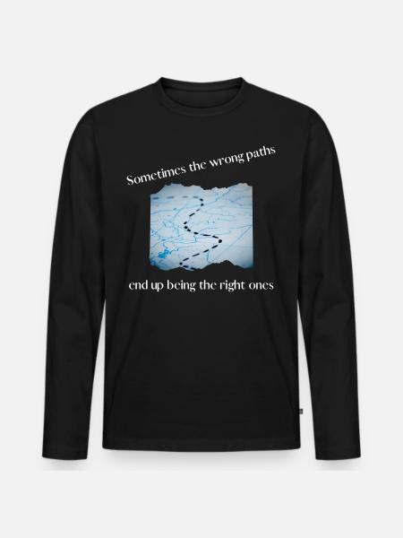 Sometimes the wrong paths - Männer Premium Bio Langarmshirt - Schwarz