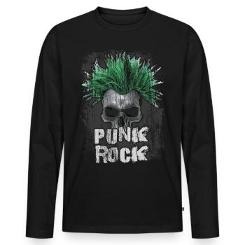 Punk Rock - Männer Premium Bio Langarmshirt - Schwarz - Vorne - Nico (187cm)