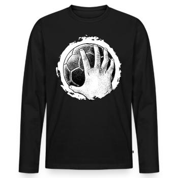 Joueur de handball Handball Outfit Handball Joueur de handball - T-shirt manches longues Premium bio Homme - noir - Devant - Nico (187cm)