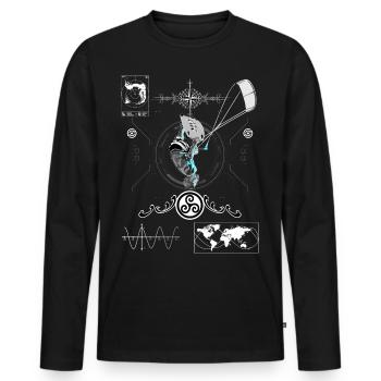Kiteboarder - T-shirt manches longues Premium bio Homme - noir - Devant - Nico (187cm)
