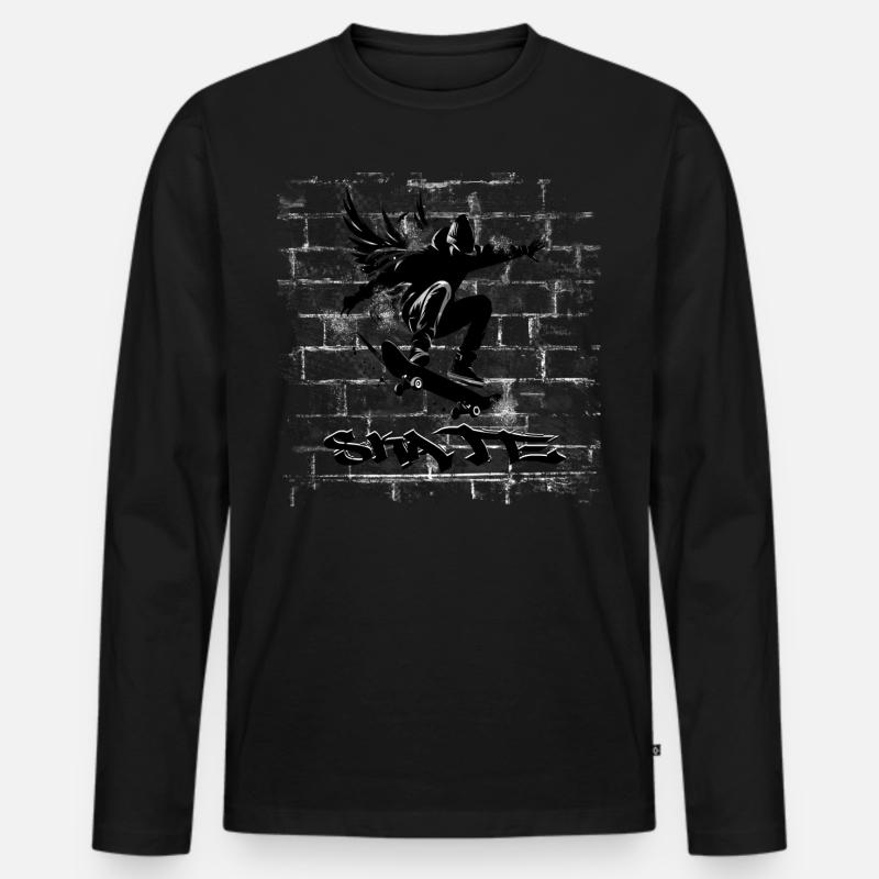 Skate - Männer Premium Bio Langarmshirt - Schwarz