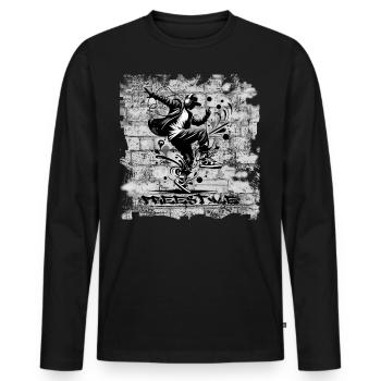 Nage libre - T-shirt manches longues Premium bio Homme - noir - Devant - Nico (187cm)