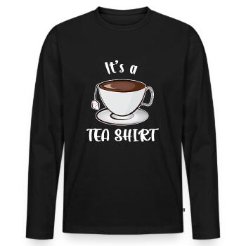 Es ist ein Tee-Shirt - Männer Premium Bio Langarmshirt - Schwarz - Vorne - Nico (187cm)