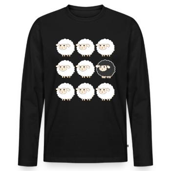 Black Sheep in a Herd Funny - Men's Premium Organic Long Sleeve Shirt - black - Front - Nico (187cm)