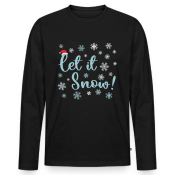 Let It Snow - Men's Premium Organic Long Sleeve Shirt - black - Front - Nico (187cm)