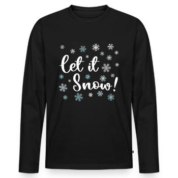Let It Snow - Men's Premium Organic Long Sleeve Shirt - black - Front - Nico (187cm)