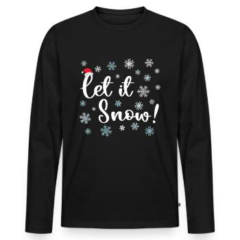Let It Snow - Men's Premium Organic Long Sleeve Shirt - black - Front - Nico (187cm)