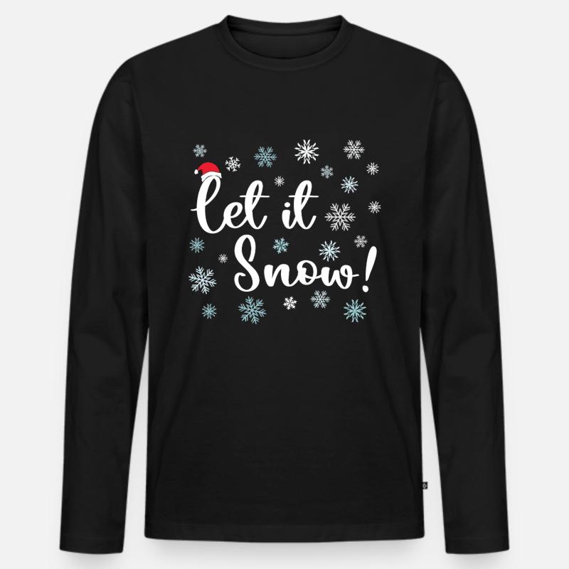 Lass es schneien - Männer Premium Bio Langarmshirt - Schwarz