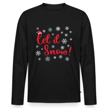 Que neige Noël - T-shirt manches longues Premium bio Homme - noir - Devant - Nico (187cm)