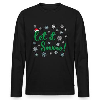 Let It Snow Christmas - Men's Premium Organic Long Sleeve Shirt - black - Front - Nico (187cm)
