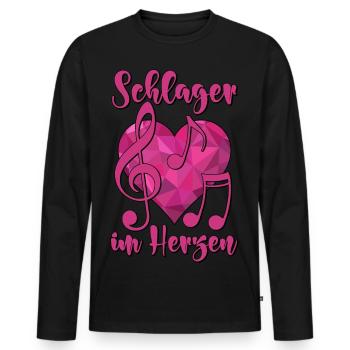 Des chansons dans le cœur - T-shirt manches longues Premium bio Homme - noir - Devant - Nico (187cm)