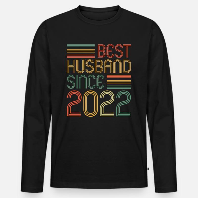 Bester Ehemann seit 2022 1. Hochzeitstag - Männer Premium Bio Langarmshirt - Schwarz