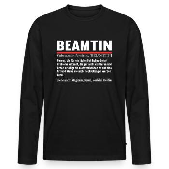 Beamten Verbeamtung öffentlicher Dienst Definition - Männer Premium Bio Langarmshirt - Schwarz - Vorne - Nico (187cm)