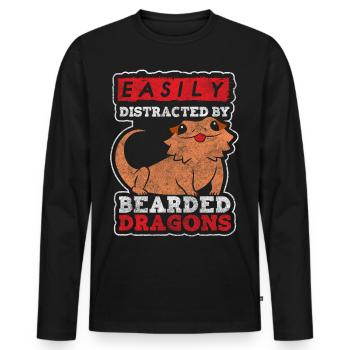 Echse Echsen Eidechse - Männer Premium Bio Langarmshirt - Schwarz - Vorne - Nico (187cm)