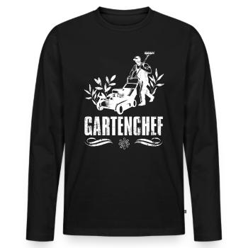 Gartenchef Hobby Gärtner Gartenarbeit Herren - Männer Premium Bio Langarmshirt - Schwarz - Vorne - Nico (187cm)