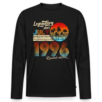 Birthday Legendary Since July 1995 Gift - Männer Premium Bio Langarmshirt - Schwarz - Vorne - Nico (187cm)