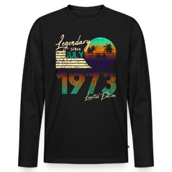 Legendary since Geburtstag July 1972 - Männer Premium Bio Langarmshirt - Schwarz - Vorne - Nico (187cm)
