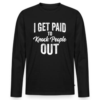 Anästhesist Arzt Mediziner Shirt - Männer Premium Bio Langarmshirt - Schwarz - Vorne - Nico (187cm)