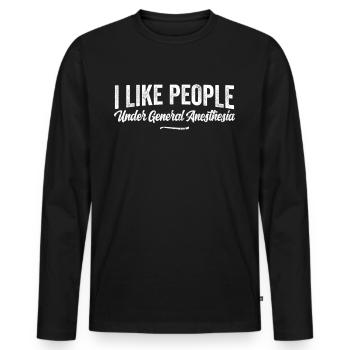 Anästhesist Arzt Mediziner Shirt - Männer Premium Bio Langarmshirt - Schwarz - Vorne - Nico (187cm)