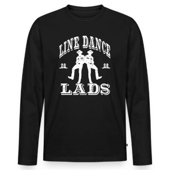 Line Dance Lads Linedancing Club Shirt - Männer Premium Bio Langarmshirt - Schwarz - Vorne - Nico (187cm)