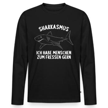 Sharkasmus Hai Haie Tauchen Tauch Für Taucher - Männer Premium Bio Langarmshirt - Schwarz - Vorne - Nico (187cm)
