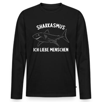 Sharkasmus Hai Haie Tauchen Tauch Für Taucher - Männer Premium Bio Langarmshirt - Schwarz - Vorne - Nico (187cm)