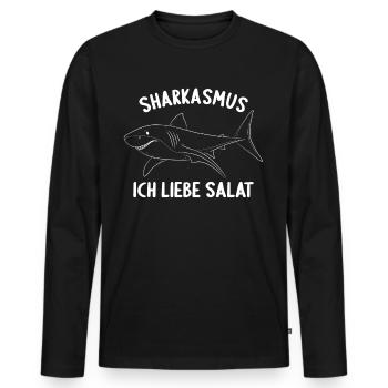 Sharkasmus Hai Haie Tauchen Tauch Für Taucher - Männer Premium Bio Langarmshirt - Schwarz - Vorne - Nico (187cm)