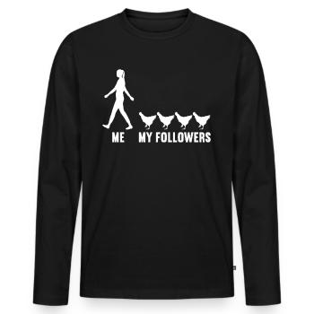 Moi et mes adeptes élever des poulets de poule - T-shirt manches longues Premium bio Homme - noir - Devant - Nico (187cm)