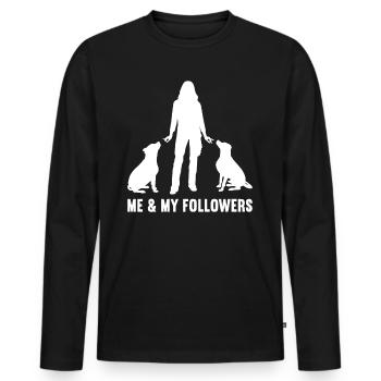 Moi et mes adeptes Chien Chien Chien Chiens - T-shirt manches longues Premium bio Homme - noir - Devant - Nico (187cm)