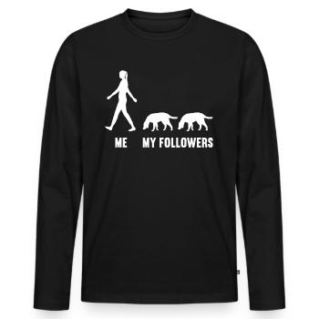 Moi et mes adeptes Chien Chien Chien Chiens - T-shirt manches longues Premium bio Homme - noir - Devant - Nico (187cm)