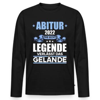 Abitur Gymnasium Damen und Herren Abi 2022 - Männer Premium Bio Langarmshirt - Schwarz - Vorne - Nico (187cm)