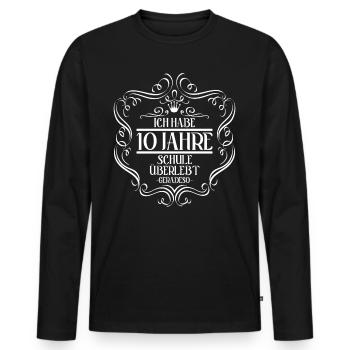 Realschule bestanden Realschulabschluss 2022 - Männer Premium Bio Langarmshirt - Schwarz - Vorne - Nico (187cm)